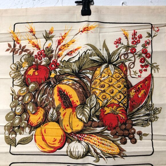 Vintage 1977 Cotton Linen Tea Towel Calendar Kitchen towel Harvest - Picture 6 of 12